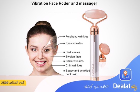 Finishing Touch Flawless Contour Vibrating Rose Quartz Facial Roller & Massager - DealatCity Store
