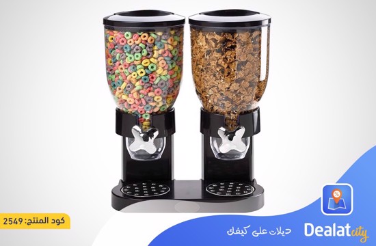 DOUBLE CEREAL DISPENSER DRY FOOD STORAGE CONTAINER DISPENSER - DealatCity Store