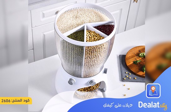 Rotating Dry Food Grain Rice Container Cereal Dispenser Storage Box  - DealatCity Store