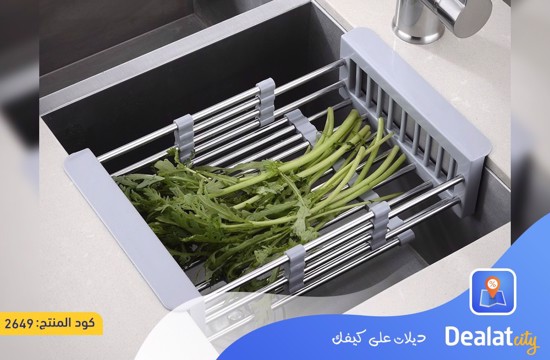 Stainless Adjustable Dish Rack Over The Sink Extended Dish Drainer - DealatCity Store