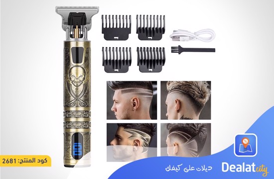 Cordless Rechargeable Hair Trimmer with LCD Cutting Grooming Kit - DealatCity Store	