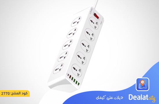 LDNIO SC10610 Slope Design Power Strip With 10 Outlets+5USB Ports+1PD Port - DealatCity Store