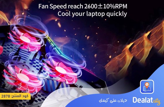 COOLCOLD K40 RGB Laptop Cooler 6-Fan Cooling Stand - DealatCity Store