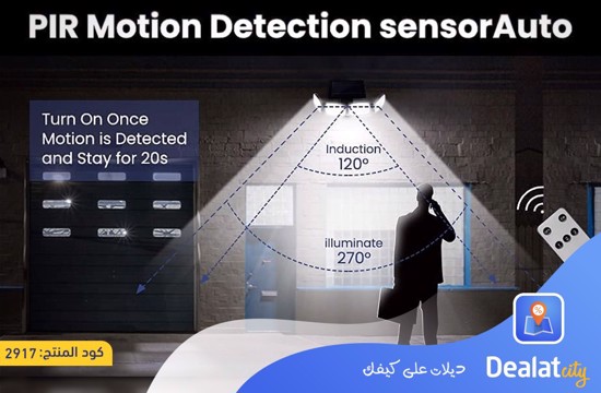 Solar Motion Lights Outdoor, 4 Head Motion Sensor Lights - DealatCity Store
