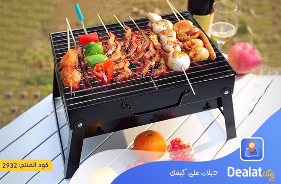 Portable Barbecue Small Foldable Household Table Charcoal Barbecue with 2 Stainless Steel Grill - DealatCity Store