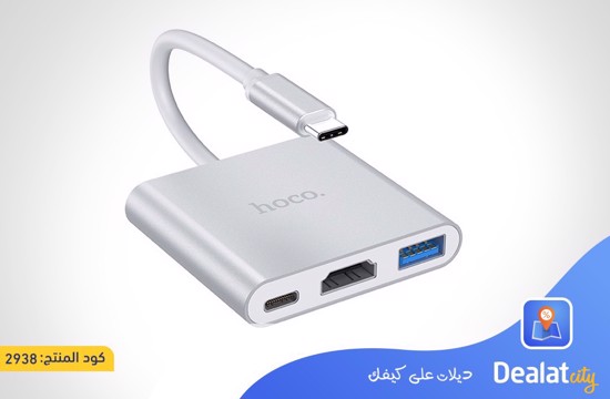 Hoco Type-C hub “HB14 Easy use” USB3.0+HDMI+PD - DealatCity Store
