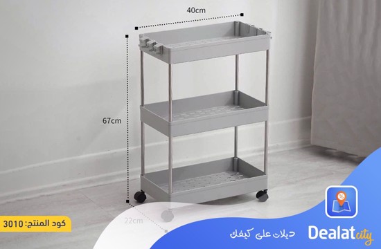 3 Layer Plastic Slide Foldable Movable Kitchen Storage Shelf - DealatCity Store
