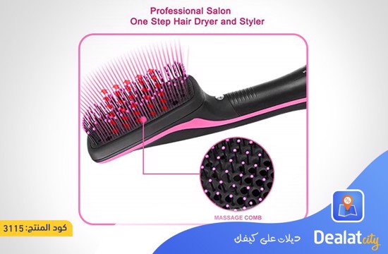 One-step Hair Dryer and Styler Hot Air Paddle Styling Comb - DealatCity Store