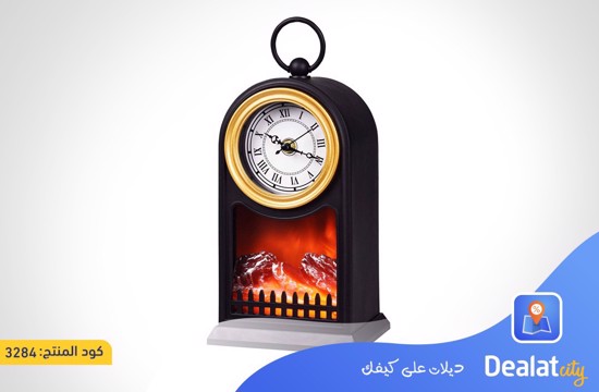 LED Fireplace Lantern Mantle Clock Battery Operated Lamp - DealatCity Store