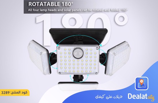 Outdoor Solar Four-head LED Human Sensor Wall Lamp - DealatCity Store