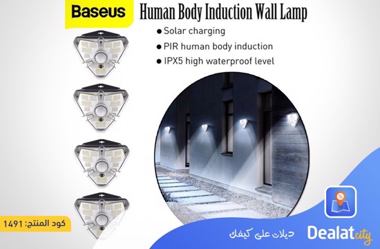 Baseus LED Solar Light Outdoor Solar Wall Lamp Waterproof Solar Garden Light - DealatCity Store	