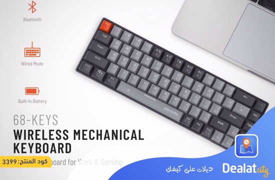 Porodo 68-Keys Wireless Mechanical Keyboard - dealatcity store