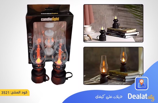 Acrylic Antique LED Lamp Led Tea Light Candle Holder - dealatcity store