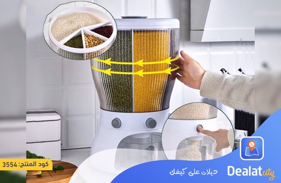 Rotating Rice Dispenser Container with Measuring Cup - dealatcity store