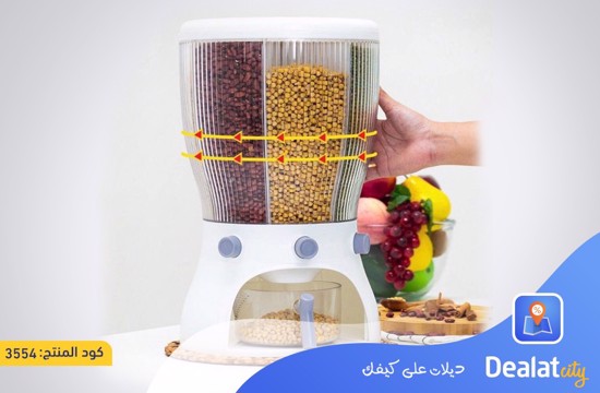 Rotating Rice Dispenser Container with Measuring Cup - dealatcity store