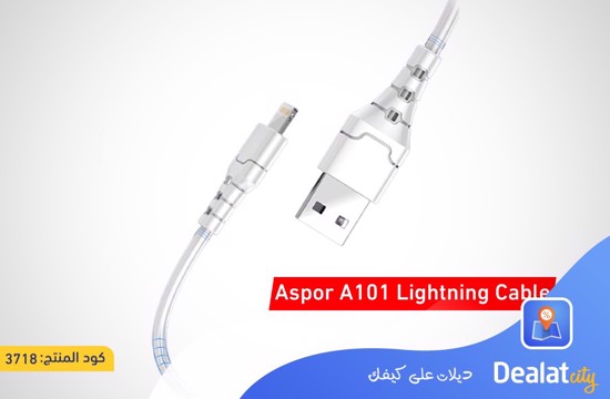 2 Aspor A101 iPhone Lightning Cables + 1 Aspor A102 Type-C Cable - dealatcity store