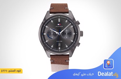 TOMMY HILFIGER Multifunction Leather Brown Men's Watch - dealatcity store