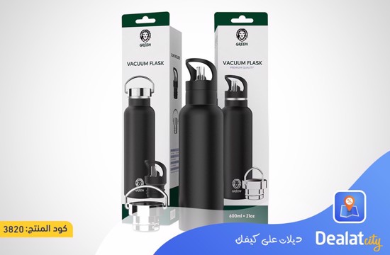 Green Vacuum Flask Stainless Steel Water Bottle 600ml - dealatcity store