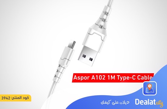 10 Aspor A101 iPhone Lightning Cables OR 10 Aspor A102 Type-C Cables - dealatcity  store