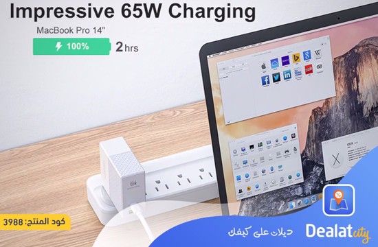 LDNIO A2620C 65W PD & QC 3.0 USB Type-C (2 Ports) High Power Charger Adapter - dealatcity store