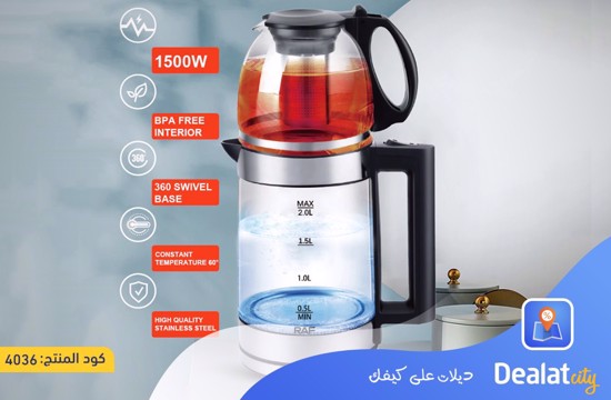 RAF Double Layer Stainless Steel 1500W Kettle - dealatcity store