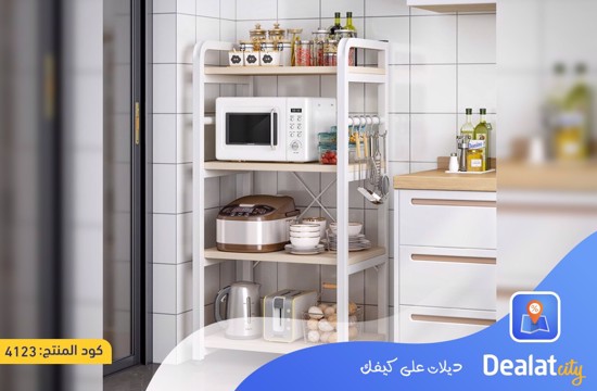 Multilayer Metal Frame And Wooden Board Kitchen Rack - dealatcity store