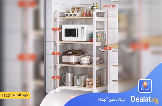 Multilayer Metal Frame And Wooden Board Kitchen Rack - dealatcity store