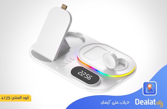 Wireless Charging Station with RGB Light and Digital Clock - dealatcity store