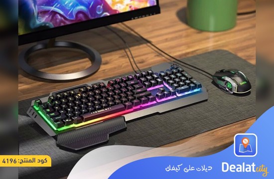 HOCO GM12 Light and Shadow RGB Gaming Keyboard and Mouse Set - dealatcity store