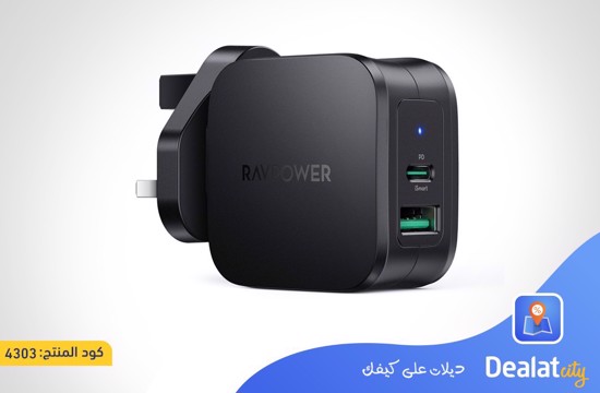 RAVPower RP-PC144 PD Pioneer 30W 2-Port Wall Charger - dealatcity store