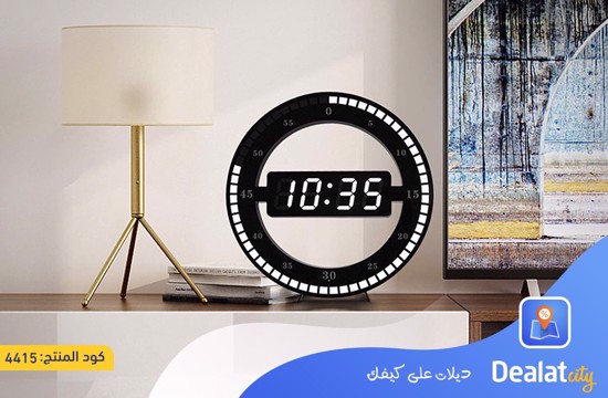 Plastic LED Wall Clock Simple Ring Round Clock - dealatcity store