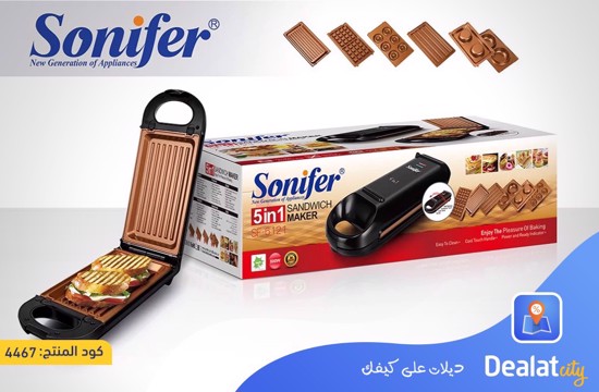 SONIFER Detachable 5 in 1 Sandwich Maker - dealatcity store