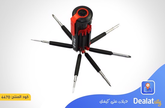 Foldable Multi Screwdriver 8 in 1 with 6 LED Lights - dealatcity store