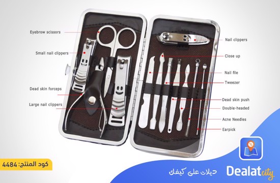 High-quality stainless steel 12pcs Manicure Pedicure Nail Personal Care Set - dealatcity store