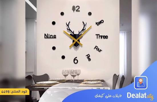 Acrylic 3D Deer Face Wall Clock - dealatcity store