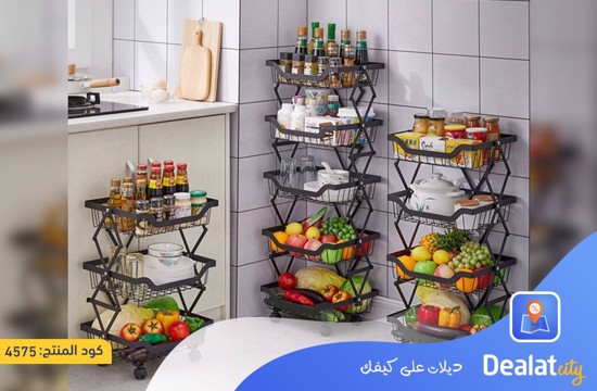 Expandable Kitchen Storage Cart Rolling Basket - dealatcity store