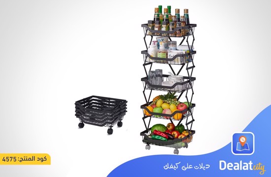 Expandable Kitchen Storage Cart Rolling Basket - dealatcity store