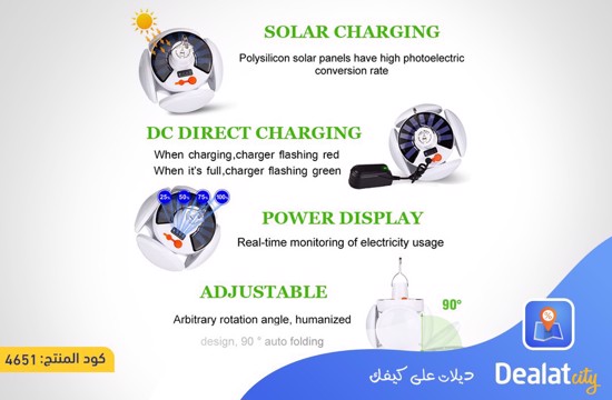 Portable Solar Rechargeable Foldable LED Light - dealatcity store