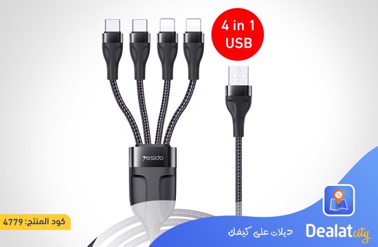 Yesido 4-in-1 Multi-Function Fast Charging Cable - dealatcity store