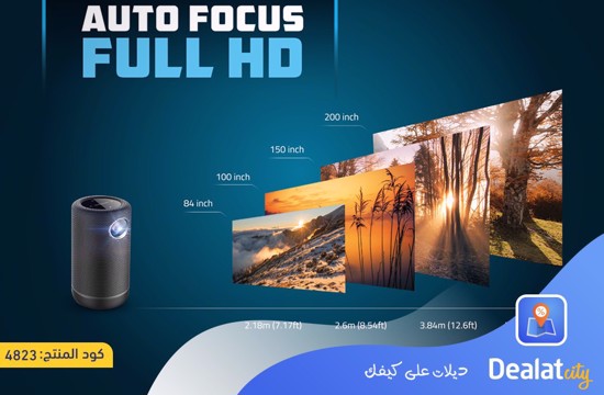 Powerology 3200mAh Auto Focus Full HD Portable Projector - dealatcity store