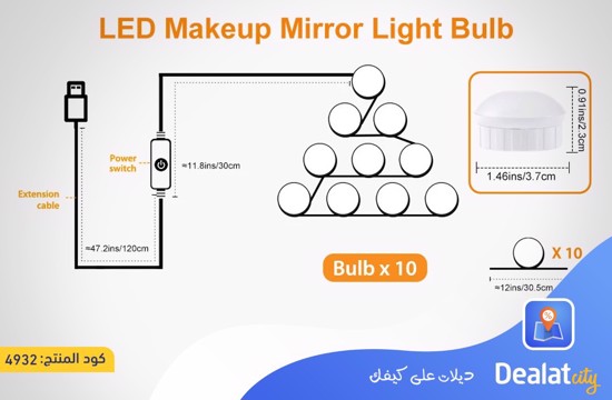 LED Makeup Mirror Light - dealatcity store