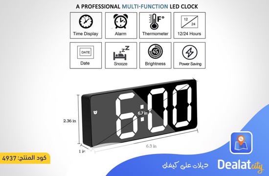 LED Colorful Smart Desk Digital Alarm Clock - dealatcity store