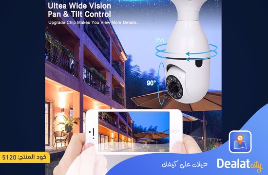 E27 bulb base 5G Wireless Panoramic WiFi Camera - dealatcity store