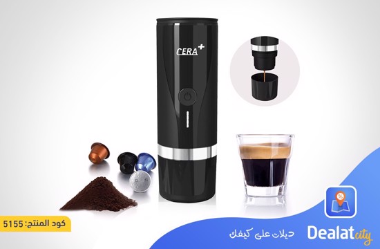 CERA+ Portable Electric Coffee Maker, Rechargeable Mini Battery Espresso  Machine with Heating Function, 20 Bar, Compatible with NS Pods & Ground