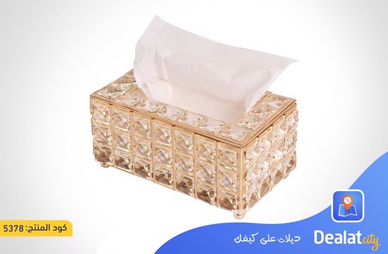 Crystal Luxury Square Gold Tissue Box - dealaticity store