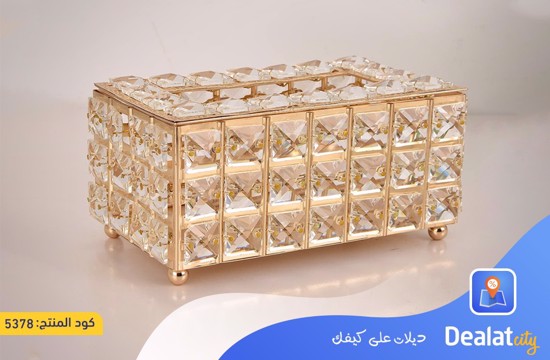 Crystal Luxury Square Gold Tissue Box - dealaticity store