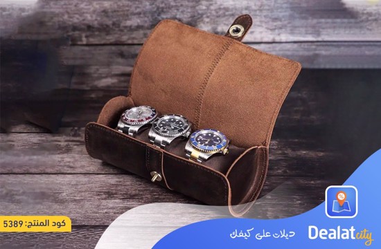 Leather Watch Roll Case for 3 Watches - dealatcity store
