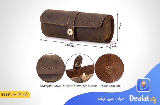 Leather Watch Roll Case for 3 Watches - dealatcity store