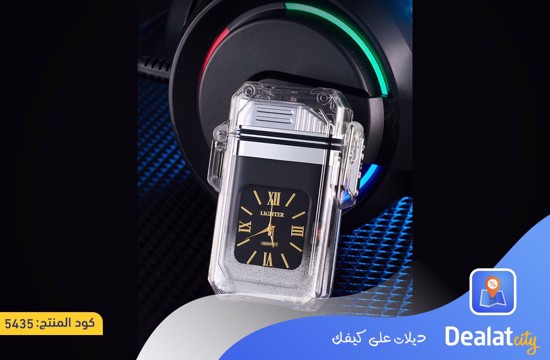 Flash Electronic Lighter Waterproof Real Watch Dual Arc Lighter - dealatcity store