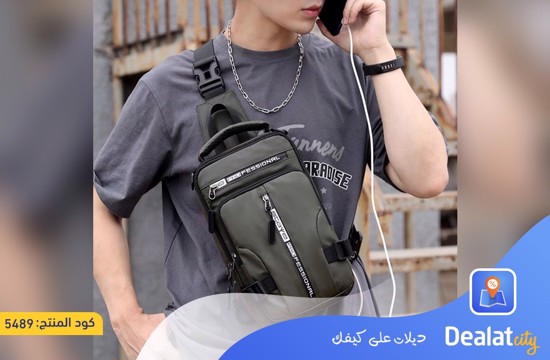 Backpack Crossbody Shoulder Chest Bag with USB Cable - dealatcity store